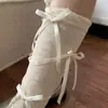 Meias Empilhadas com Vários Laços, Meias Finas de Verão Estilo Ballet para Panturrilha, Meias JK de Cano Médio Lolita, Estilo Fino de Verão