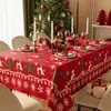 Mantel de Navidad de PVC Impermeable Sin Lavar Mantel de Ambiente Año Nuevo Rojo Decoración Festiva Mantel de Mesa de Café