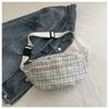 Bolsa de Pecho a Cuadros Ins de Moda Versión Coreana 2025 Bolso Cruzado Casual de Moda Bolso de Cintura Deportivo Bolso de Hombro para Viaje Bolso para Ciclismo