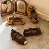 Zapatos de Princesa para Niñas 2026 Otoño Nuevo Estilo Bosque Vintage Moño Piel Ante Poco Profundos Zapatos para Niños Suela Suave