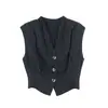 Moda de Verano 2026 Nuevo Estilo para Ir al Trabajo Chaleco Rayado Abotonado Camisa Top sin Mangas Distribución al por Mayor