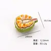 Jackfruit Medio Cortado Micro-Paisaje Fruta Artificial Piezas Lindas Decoración Hecha a Mano DIY Accesorios para Colgar Pasador Piezas de Accesorio para el Cabello