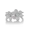Anillo Popular de Trébol Completo de Diamantes Seiko de Xiaohongshu para Mujer, Lujo Ligero, Anillo de Dedo Índice Abierto de Moda y Versátil