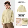 Sudadera con media cremallera para niño estilo europeo de invierno con forro de terciopelo, nuevo estilo para ropa de niños talla mediana y grande, ropa para bebés, ropa de invierno