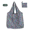 Bolsa de Tote de Compras Floral Grande de 190t en Stock de Gran Venta, Bolsa de Poliéster al por Mayor, Bolsa Plegable, Bolsa de Regalo Promocional