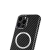 Adecuado para Funda Magnética para Teléfono Apple 18 con Patrón de Fibra de Carbono, Cubierta Protectora de PC Anti-Caídas Mate para iPhone 17 18 Pro Max