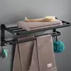 Prateleira de armazenamento e toalheiro de banheiro sem furação, acessórios de ferragens para banheiro e vaso sanitário, conjunto de barra de toalha