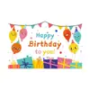 Tela de Fondo de Cumpleaños Nueva Transfronteriza Poliéster Accesorios para Fiesta Decoración de Escena con Globos Manta Colgante de Pancarta de Cumpleaños