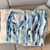 Pijama de Algodón Yunduo para Hombre 2025 Verano Delgada Manga Corta Shorts Cárdigan Talla Grande Niños Pueden Usar Ropa de Casa para Exterior
