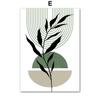 Casual Escandinavo Geométrico Línea Plantas Pequeño Fresco Verde Sala de Estar Moderno Colgante Pintura Arte Abstracto Póster Pintura Núcleo