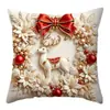 Venta Caliente Transfronteriza Funda de Cojín Navideña Sofá Sala de Estar Reno Rosa Muñeco de Nieve Decoración del Hogar Funda de Cojín
