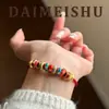 Nuevo Pulsera de Hilo Rojo con Moneda de Cobre Esmaltada Colorida Versátil Exquisita y de Moda Estilo Chino con un Toque de Lujo Ligero y de Gama Alta para Mujeres
