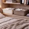Aishangli Hogar Mimbre Sintético Cesta de Almacenamiento Plástico Tejido Cesta de Escritorio Artículos Varios Cesta para Ropa Sucia Cesta de Almacenamiento