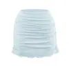Falda de Punto con Adorno de Encaje Verano 2026 para Mujer, Estilo Coreano, Moderna, Adelgazante, Falda Corta Plisada de Moda