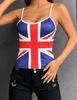Primavera y Verano Nuevo Estilo Sexy Camisola Estampada en Contraste Ropa Europea y Americana Día de la Independencia Americana Top Ajustado
