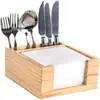 Porta Servilletas de Madera, Porta Servilletas de Mesa Vertical de Madera de Pino