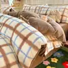 Conjunto de Roupa de Cama de Lã de Leite Desenho Animado 2026 Novo Dormitório Estudantil Conjunto de Três Peças com Fronha e Lençol com Fronha de Lã Coral Dupla Face