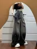 Jeans Lavados con Degradado Rotos Estilo Americano para Mujer, Nuevo Estilo Primavera/Verano 2026, Corte Holgado, Pantalones de Pierna Ancha Adelgazantes, Pantalones Rectos de Pierna Larga hasta el Suelo