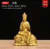 Latão Manjusri Samantabhadra Buddha Estátua Ornamentos Samantabhadra Buddha Statue Home Buddha Hall Artesanato Sagrado Tamanho Grande