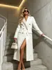 Gabardina para mujer con un toque de alta gama, nuevo estilo otoño 2026, elegante estilo para ir al trabajo, ceñida a la cintura, de doble botonadura, gabardina larga para mujer