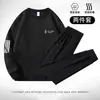 [Conjunto de Dos Piezas] Traje Deportivo Cuello Redondo Hombre Talla Grande Casual Primavera y Otoño Manga Larga Sudadera Nueva Traje Conjunto Completo