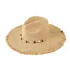 Chapéu de Palha de Ráfia Feminino de Praia com Aba Larga Estilo Coreano Tendência Influenciador Férias Viagem Chapéu de Sol Japonês Estilo Étnico Fedora