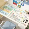 Alfombrilla de escritorio de conversión de unidades para el aprendizaje infantil, impermeable, lavable, protectora para los ojos, protector de escritorio con tabla de multiplicar