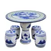 Jingdezhen Cerámica Mesa Taburete Redonda Mesa Antigua Porcelana Azul y Blanca Decoración Balcón Patio Exterior Jardín Mesa Taburete juego