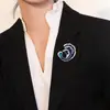 Nuevo Broche Creativo de Cristal Ondulado de Lujo Ligero, Pin Vintage para Blazer de Mujer, Elegante Broche de Pedrería, Accesorio de Alta Gama