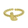 Anillos de 26 Letras Inglesas Más Vendidos Transfronterizos Anillos Gruesos Brillantes de Oro de 18 Quilates Modelo Caliente de Amazon Dropshipping