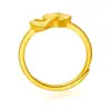 Anillo femenino de doble corazón al por mayor de fábrica tienda de oro 1:1 anillo de amor abierto para mujer de moda japonesa y coreana bañado en oro de cobre al por mayor