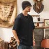 Camiseta de Hombre de Manga Corta con Textura de Waffle Estilo Retro Americano Verano 2026 Nueva Marca de Moda Top Holgado para Hombre