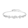 Pulseira de Prata 925 com Contas e Flor de Glicínia para Mulheres, Luxo Leve, Presente de Aniversário Único e Requintado para Namorada ou Melhor Amiga