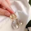Accesorios DIY S925 Plata Esterlina Aretes de Perlas Barrocas Aretes Soporte Vacío Aretes Simples Versátiles Soporte de Plata Hecho a Mano