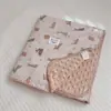 Gorro de gasa de algodón para niños, manta agradable para la piel, manta pequeña para cochecito de bebé, manta fina para las cuatro estaciones, borde con gancho