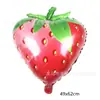 Novo Balão de Filme de Alumínio Morango Aniversário Infantil Festa Havaiana Decoração Balão Formato Fruta Morango Venda por Atacado
