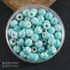 Cuentas cerámicas de color sólido electroplateado de 6 mm, cuentas sueltas para pulsera, accesorios DIY, cuentas tipo macarrón con agujero grande, accesorios DIY