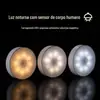 Luz Noturna Magnética Portátil Recarregável com Sensor de Corpo Humano Inteligente LED Redonda Simples Moderna Luz para Armário de Dormitório