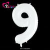 Celebridad de Internet 32 pulgadas Cuerpo Delgado Números Blancos 0-9 Venta Caliente Números Blancos Blanco 520 Propuesta Confesión Globos Numéricos