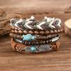 Pulsera de Cuentas Multicapa Turquesa Retro de Nuevo Producto Transfronterizo Moda Bohemia para Dama Pulsera Multicapa de Mariposa DIY