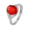 Elegante anel de ouro rubi incrustado ajustável anel de flor e grama de três folhas cravejado de diamantes presente de aniversário Qixi