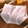 Calzones de algodón para bebé clase 5A antibacterianos con estampado de niña japonesa, color nude, respetuosos con la piel, con lazo, de cintura media alta y alta elasticidad para mujer