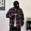 Camisa de manga larga a cuadros retro americana para hombre, nueva marca de moda otoño 2026, camisa chaqueta casual versátil holgada