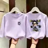 Ropa de Otoño para Niñas Camiseta Elegante de Manga Larga con Cuello Redondo para Niños Capa Base Niña Pequeña Nuevo Top 100% Algodón Primavera/Otoño 2026