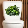 Papel de Parede de Planta Verde Fresca, Folha de Tartaruga, Rabanete Verde, Adesivos de Plantas Aquáticas, Pintura Decorativa para Casa, Quarto, Banheiro, Adesivos para Vaso Sanitário