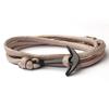 Pulsera de Moda Negra de Estilo Marino con Ancla, Tejida a Mano, Multicapa de Nylon para Hombres y Mujeres