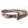 Nuevo Estilo Marino Ancla de Barco Negra Tejida a Mano con Cuerda de Paraguas de 7 Hilos Pulsera de Nylon Multicapa de Moda para Hombres y Mujeres Joyería