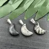 Cristal natural de ágata transfronterizo 13 18 mm colgante de luna pequeña, collar con forma de media luna accesorios para joyería DIY al por mayor
