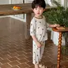 Pijama Infantil para Niños, Estilo Verano Delgado 2026 Nuevo Conjunto de Manga Tres Cuartos de Seda de Hielo Clase A, Ropa de Aire Acondicionado para Bebés Niñas