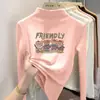 Camiseta base de doble cara con forro polar para niñas, manga larga para otoño e invierno con cuello medio alto, cálida y adecuada para usar en capas